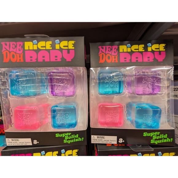 2X NeeDoh Nice Ice Baby 4 pack, Set of 4 Nee Doh Mini Nice Cube Pink Blue Purple - Picture 3 of 6